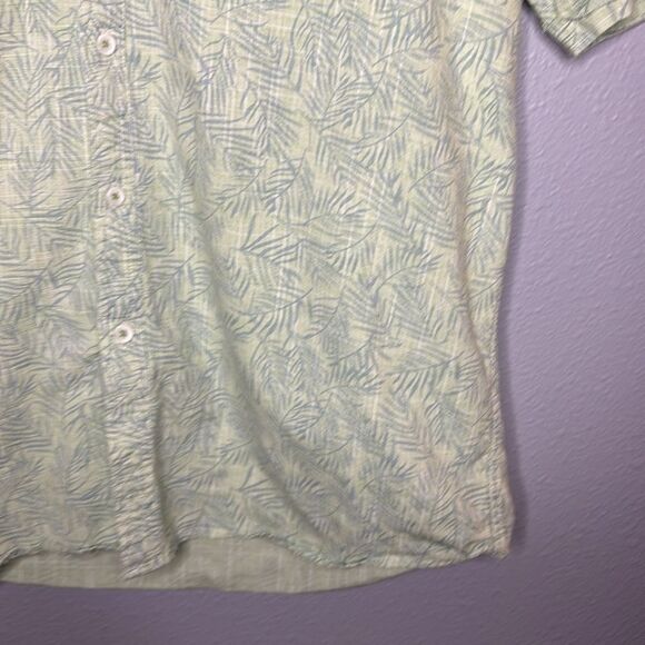 MB Michael Brandon Pale Green Hawaiian Collared Button Up Short Sleeve Shirt XL - Picture 4 of 8